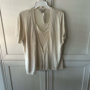 Requirements Cream Embroidered Blouse